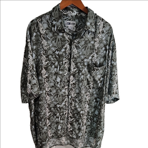 Men's XL Green Floral Shirt Casual